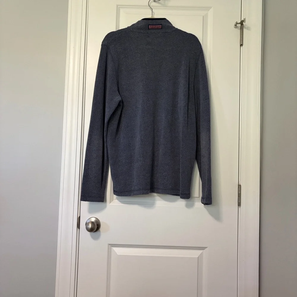 Vineyard Vines Men's Navy Sherpa-lined Quarter-Zip - Picture 4 of 6